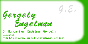 gergely engelman business card